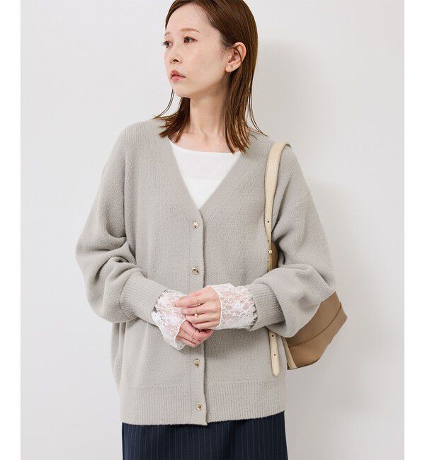Rope&rsquo;Picnic「【新色追加】スフレニットシリーズ 変形メタルボタンミドル丈カーディガン/イージーケア・リンクコーデ」|カーディガン|