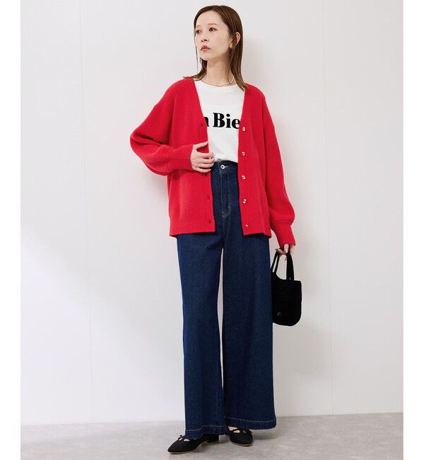 Rope&rsquo;Picnic「【新色追加】スフレニットシリーズ 変形メタルボタンミドル丈カーディガン/イージーケア・リンクコーデ」|カーディガン|