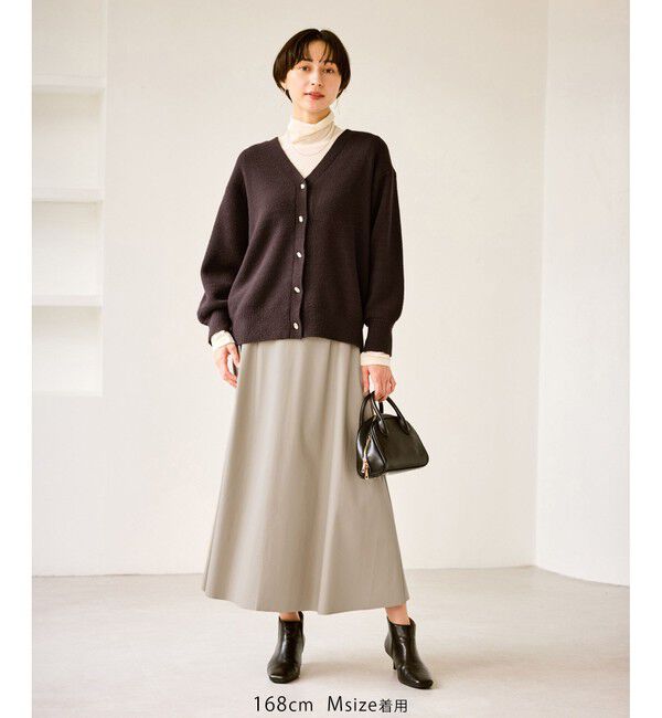 Rope&rsquo;Picnic「【新色追加】スフレニットシリーズ 変形メタルボタンミドル丈カーディガン/イージーケア・リンクコーデ」|カーディガン|