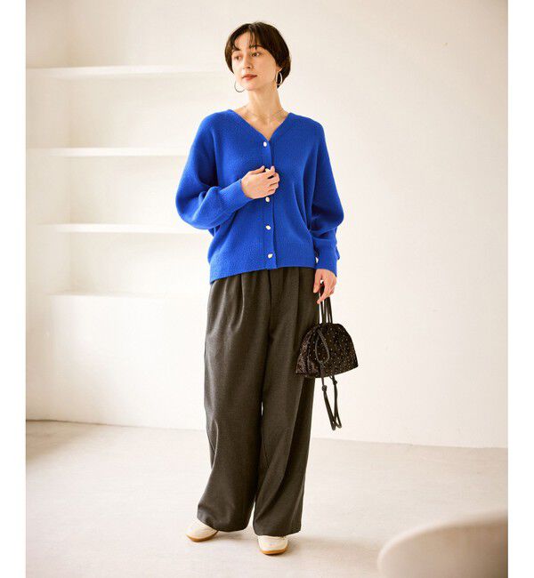 Rope&rsquo;Picnic「【新色追加】スフレニットシリーズ 変形メタルボタンミドル丈カーディガン/イージーケア・リンクコーデ」|カーディガン|