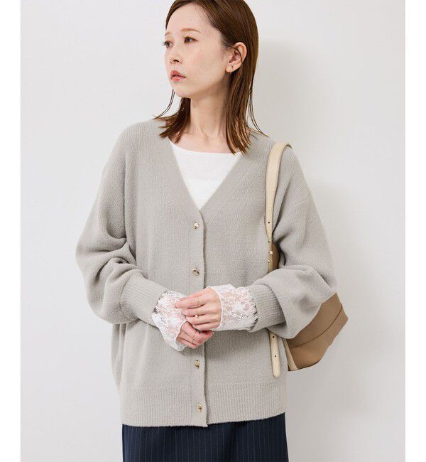 Rope&rsquo;Picnic「【新色追加】スフレニットシリーズ 変形メタルボタンミドル丈カーディガン/イージーケア・リンクコーデ」|カーディガン|