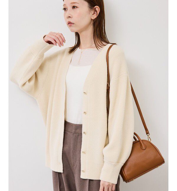 Rope&rsquo;Picnic「【新色追加】スフレニットシリーズ 変形メタルボタンミドル丈カーディガン/イージーケア・リンクコーデ」|カーディガン|