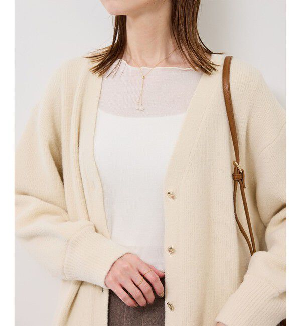 Rope&rsquo;Picnic「【新色追加】スフレニットシリーズ 変形メタルボタンミドル丈カーディガン/イージーケア・リンクコーデ」|カーディガン|