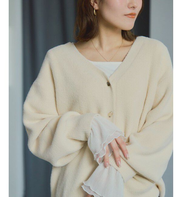 Rope&rsquo;Picnic「【新色追加】スフレニットシリーズ 変形メタルボタンミドル丈カーディガン/イージーケア・リンクコーデ」|カーディガン|