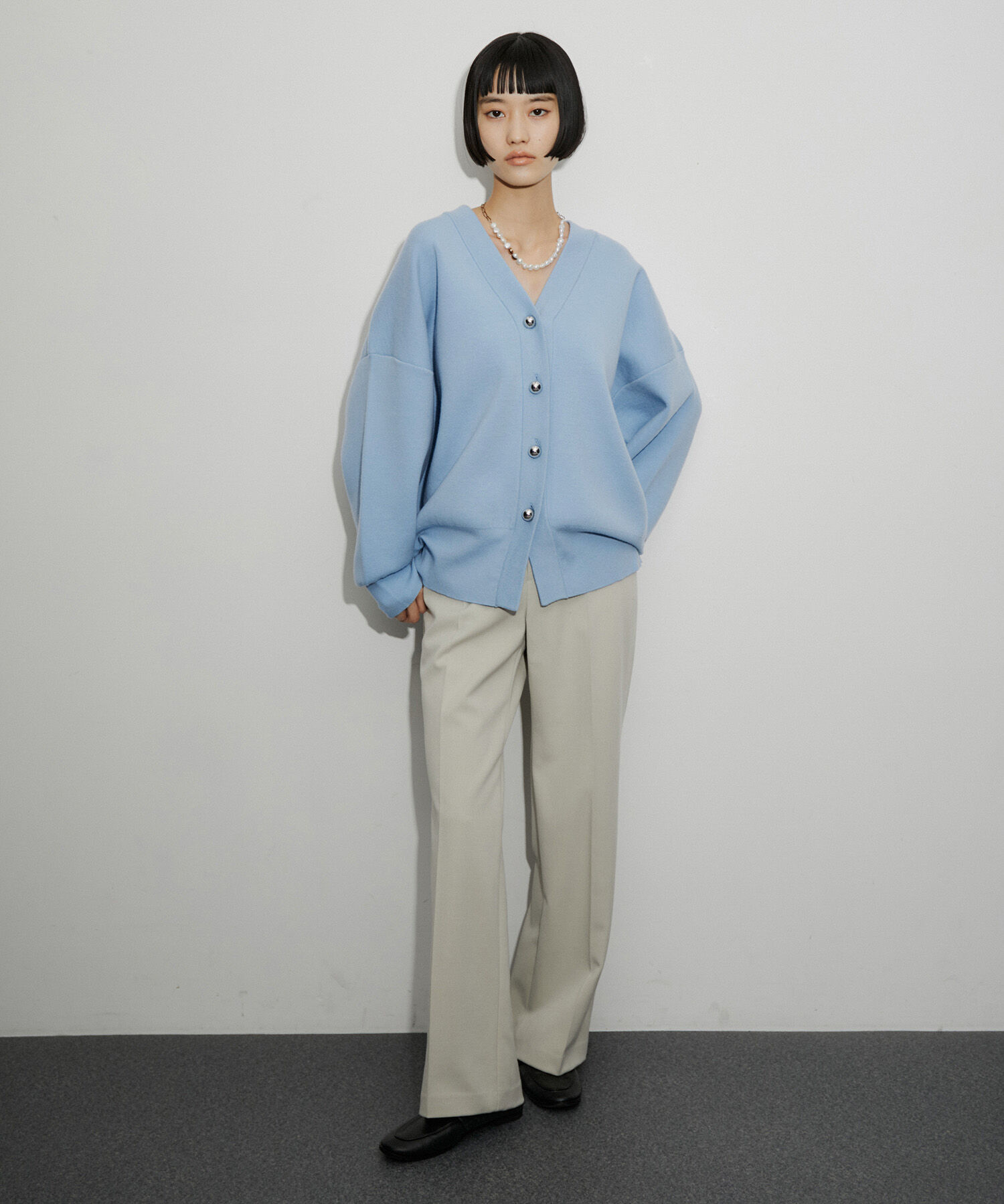 ADAM ET ROPE'「BIGボタンミドルカーディガン」|カーディガン|