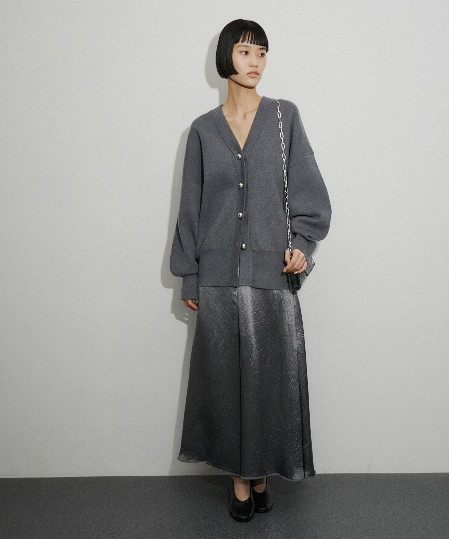 ADAM ET ROPE'「BIGボタンミドルカーディガン」|カーディガン|