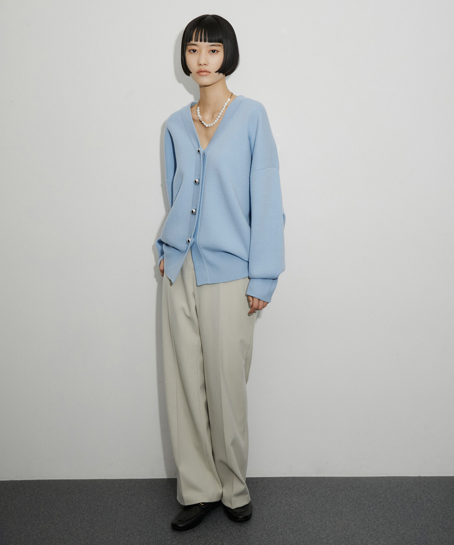 ADAM ET ROPE'「BIGボタンミドルカーディガン」|カーディガン|