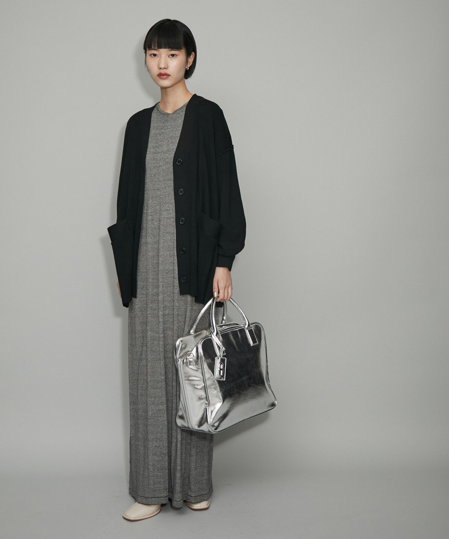 ADAM ET ROPE'「【WEB限定】カシミヤ混Vネックフォルムスリーブカーディガン」|カーディガン|