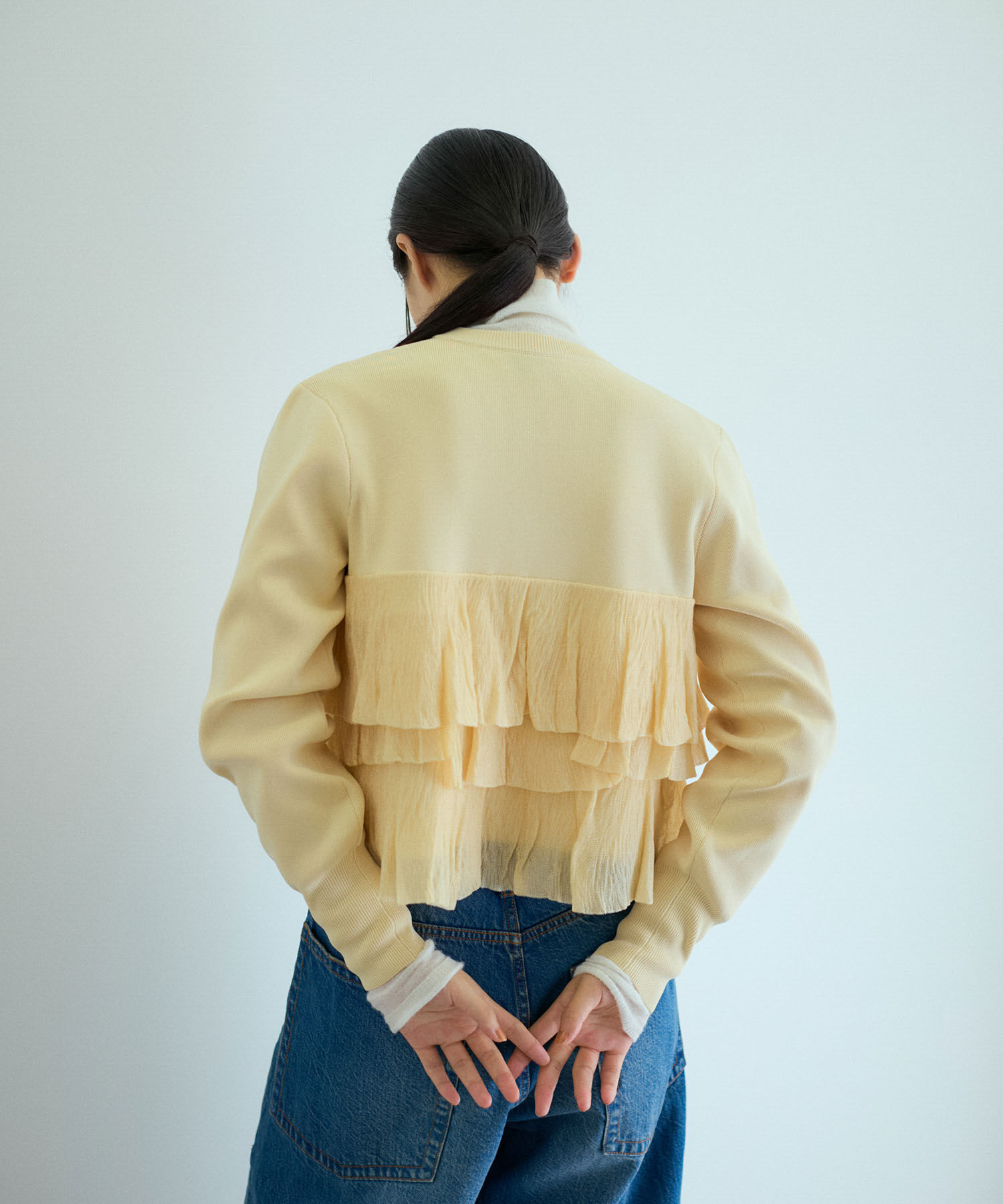 ADAM ET ROPE'「【洗える】フリルカーディガン」|カーディガン|