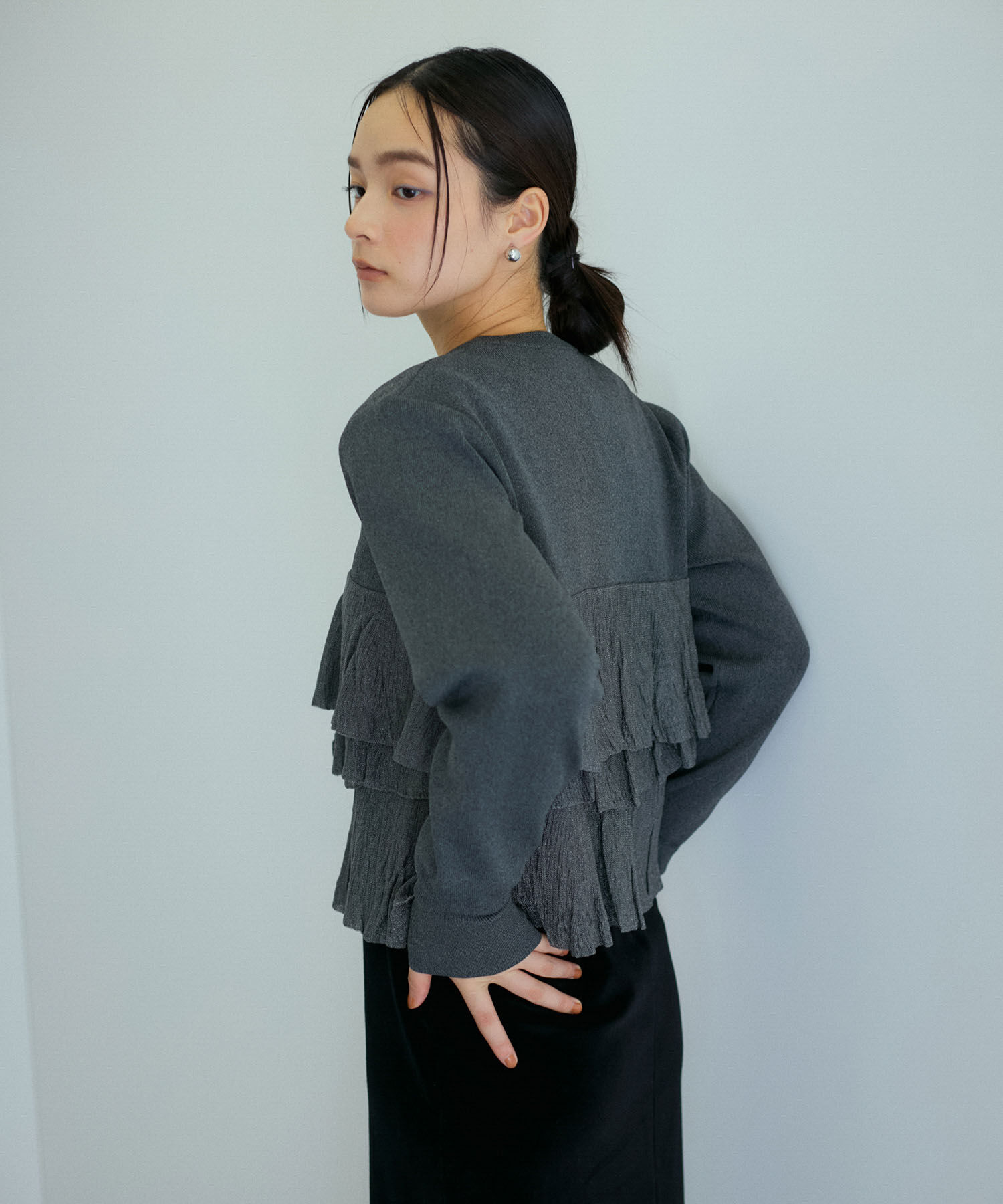 ADAM ET ROPE'「【洗える】フリルカーディガン」|カーディガン|