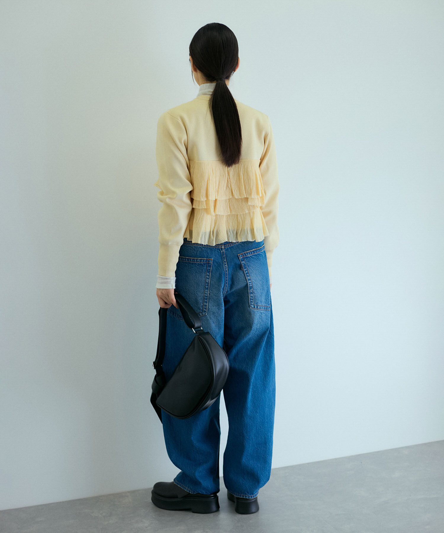 ADAM ET ROPE'「【洗える】フリルカーディガン」|カーディガン|