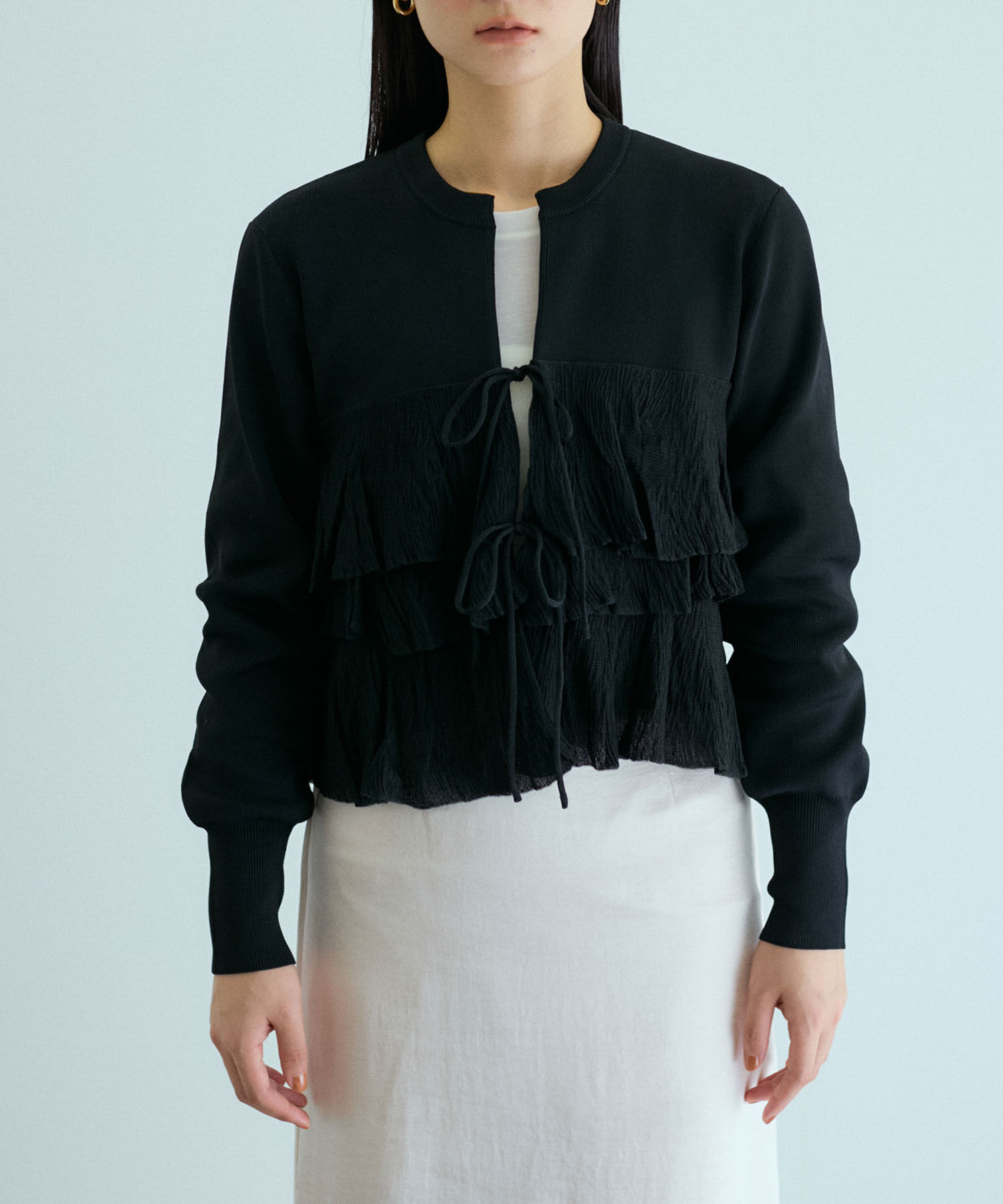 ADAM ET ROPE'「【洗える】フリルカーディガン」|カーディガン|