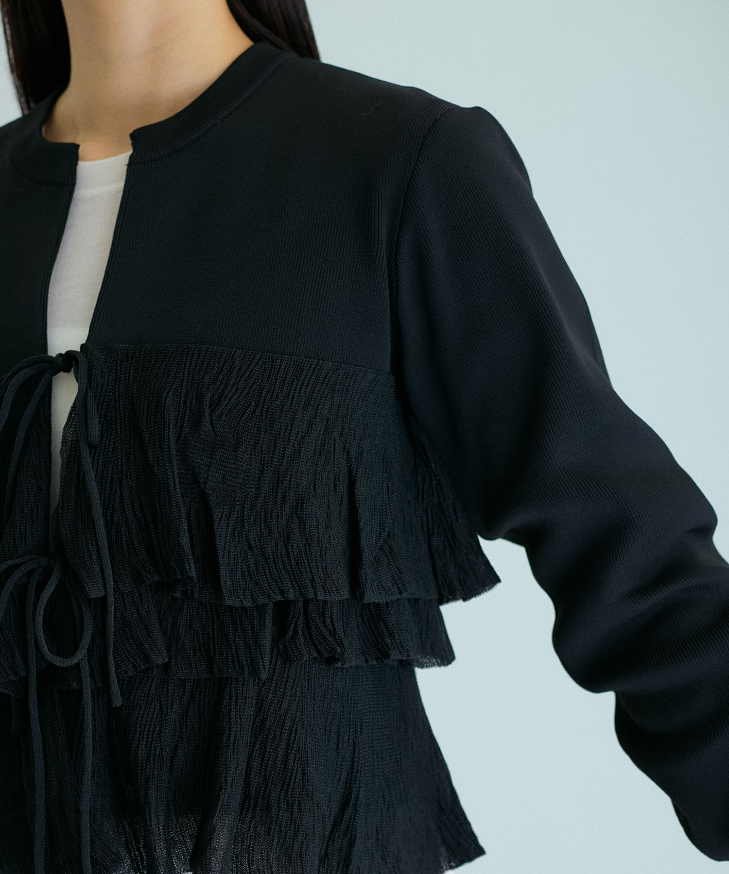 ADAM ET ROPE'「【洗える】フリルカーディガン」|カーディガン|