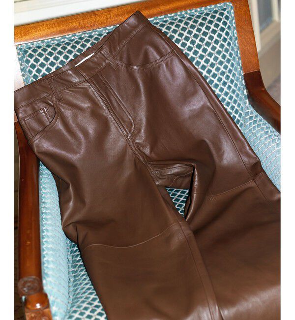 ADAM ET ROPE'「【EMOELLE】レザーパンツ」|チノ|