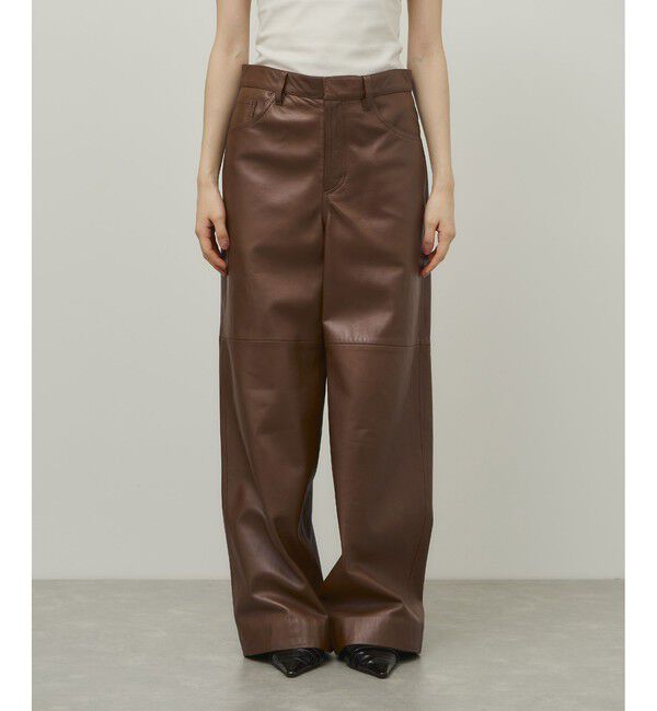 ADAM ET ROPE'「【EMOELLE】レザーパンツ」|チノ|