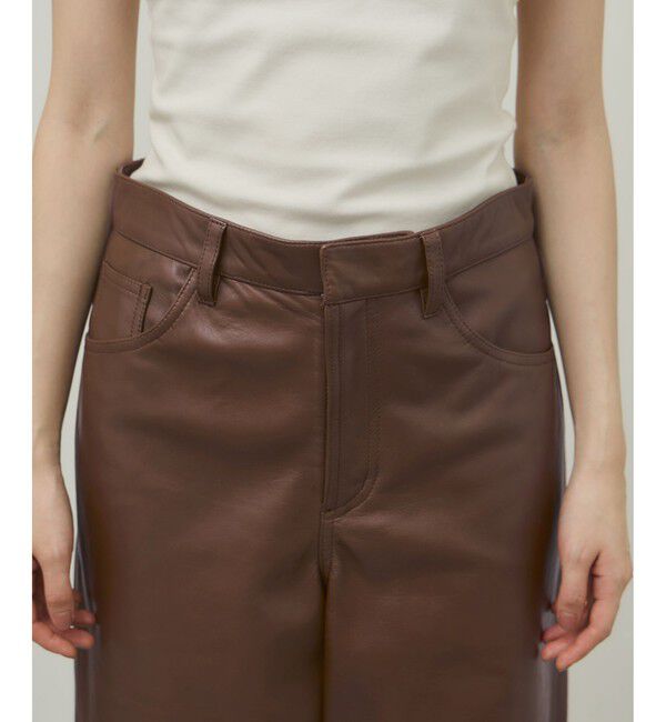 ADAM ET ROPE'「【EMOELLE】レザーパンツ」|チノ|