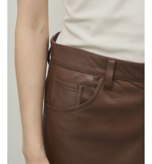 ADAM ET ROPE'「【EMOELLE】レザーパンツ」|チノ|