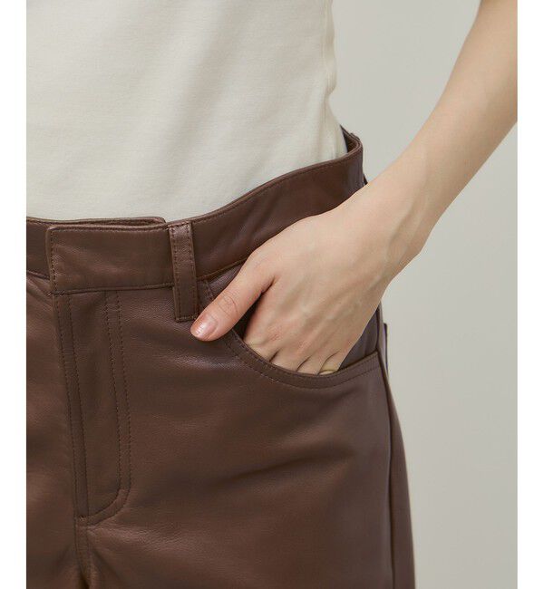 ADAM ET ROPE'「【EMOELLE】レザーパンツ」|チノ|