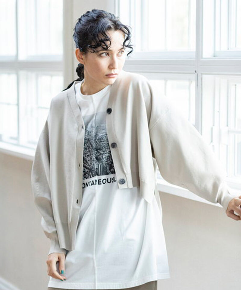  「ボリュームスリーブニットカーディガン」|カーディガン|IVORY