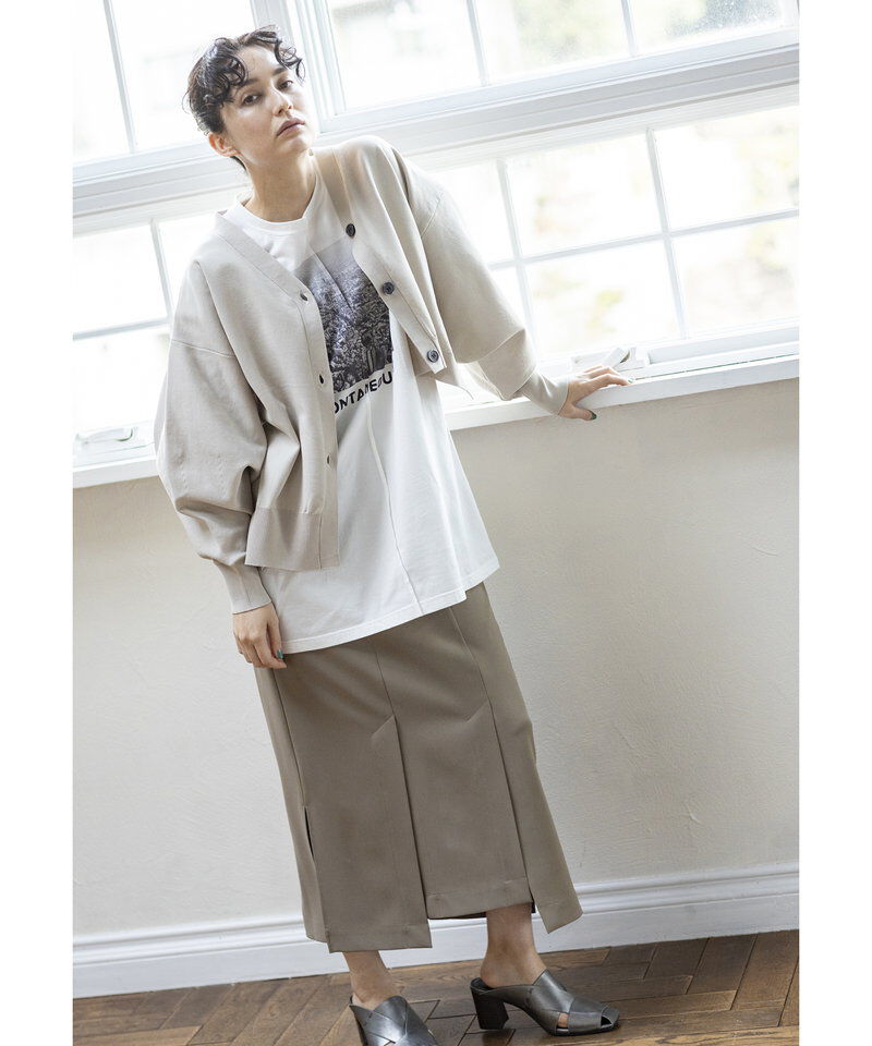  「ボリュームスリーブニットカーディガン」|カーディガン|