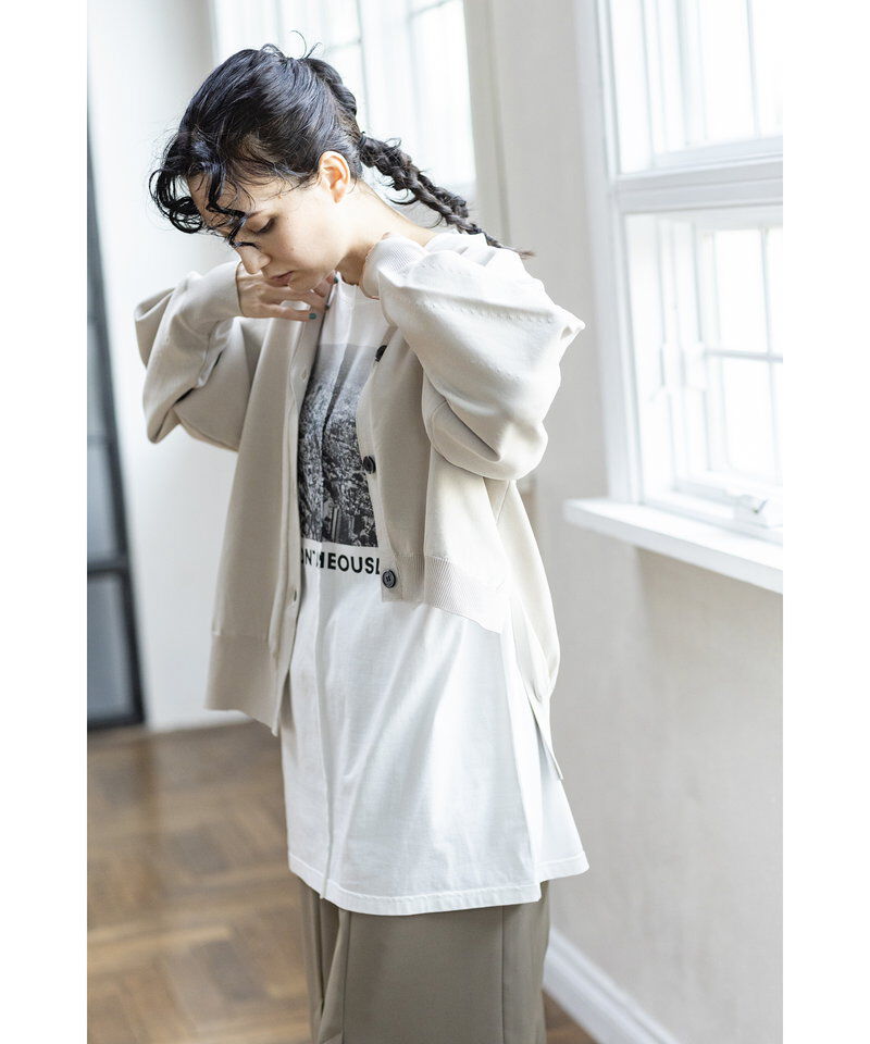  「ボリュームスリーブニットカーディガン」|カーディガン|