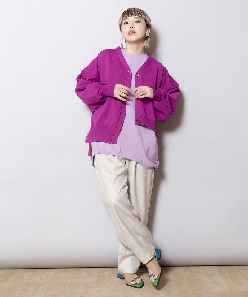  「ボリュームスリーブニットカーディガン」|カーディガン|