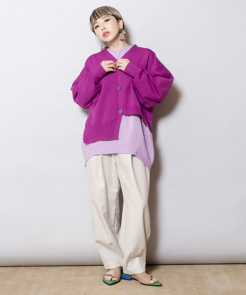  「ボリュームスリーブニットカーディガン」|カーディガン|