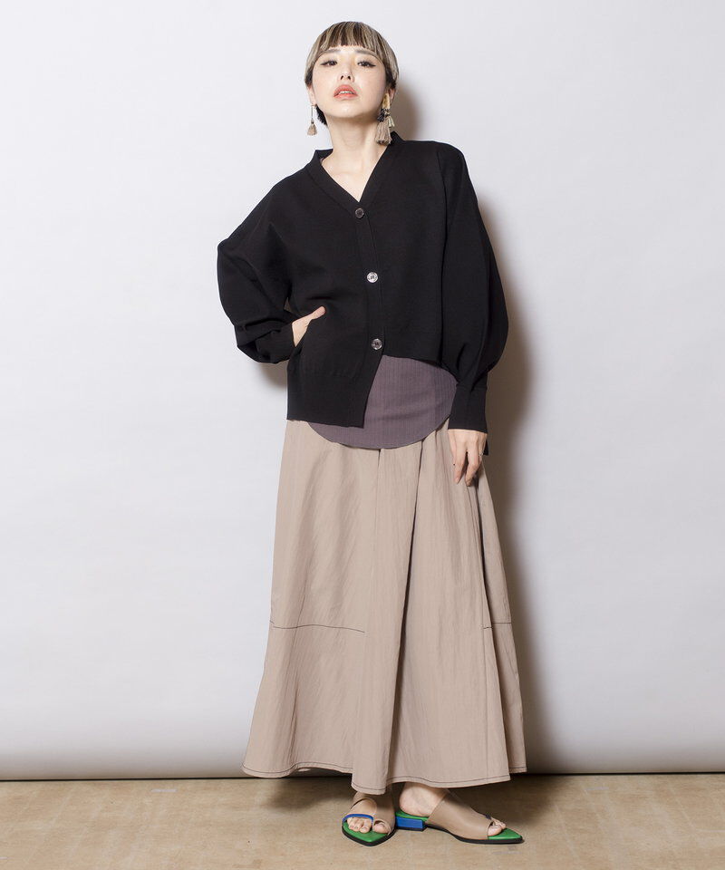  「ボリュームスリーブニットカーディガン」|カーディガン|