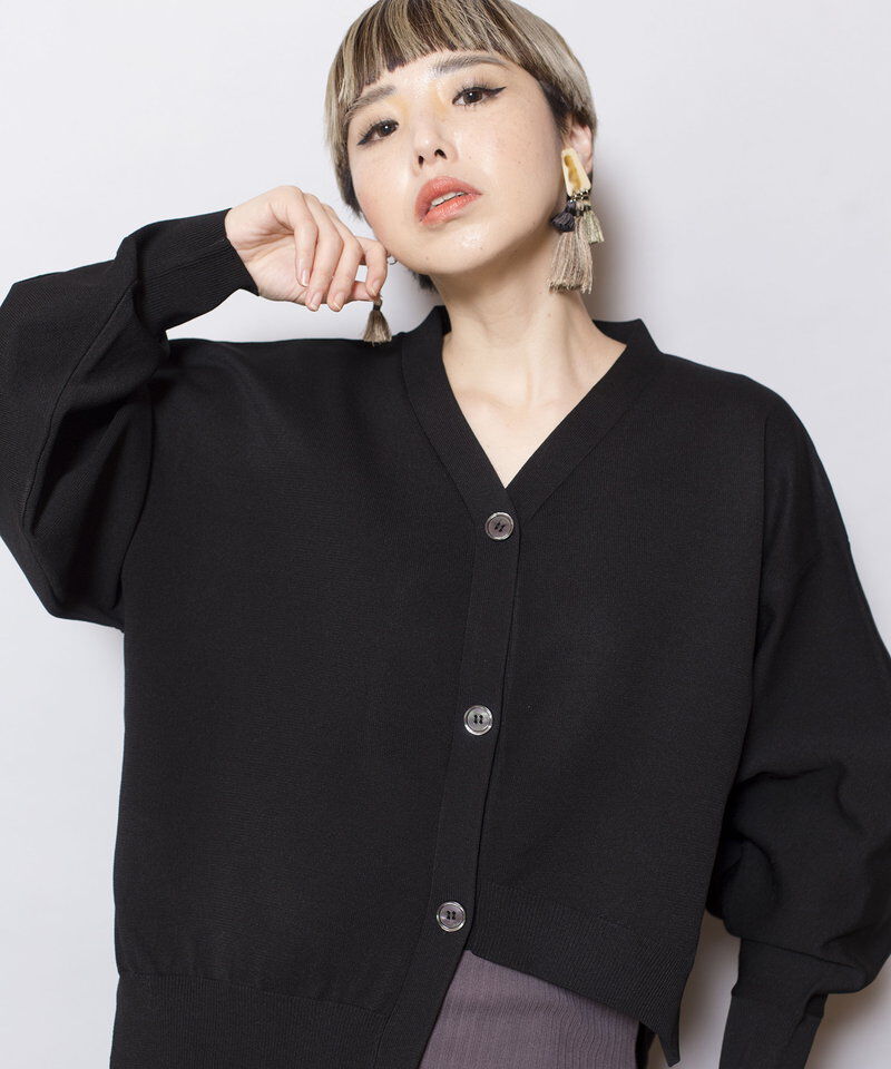  「ボリュームスリーブニットカーディガン」|カーディガン|
