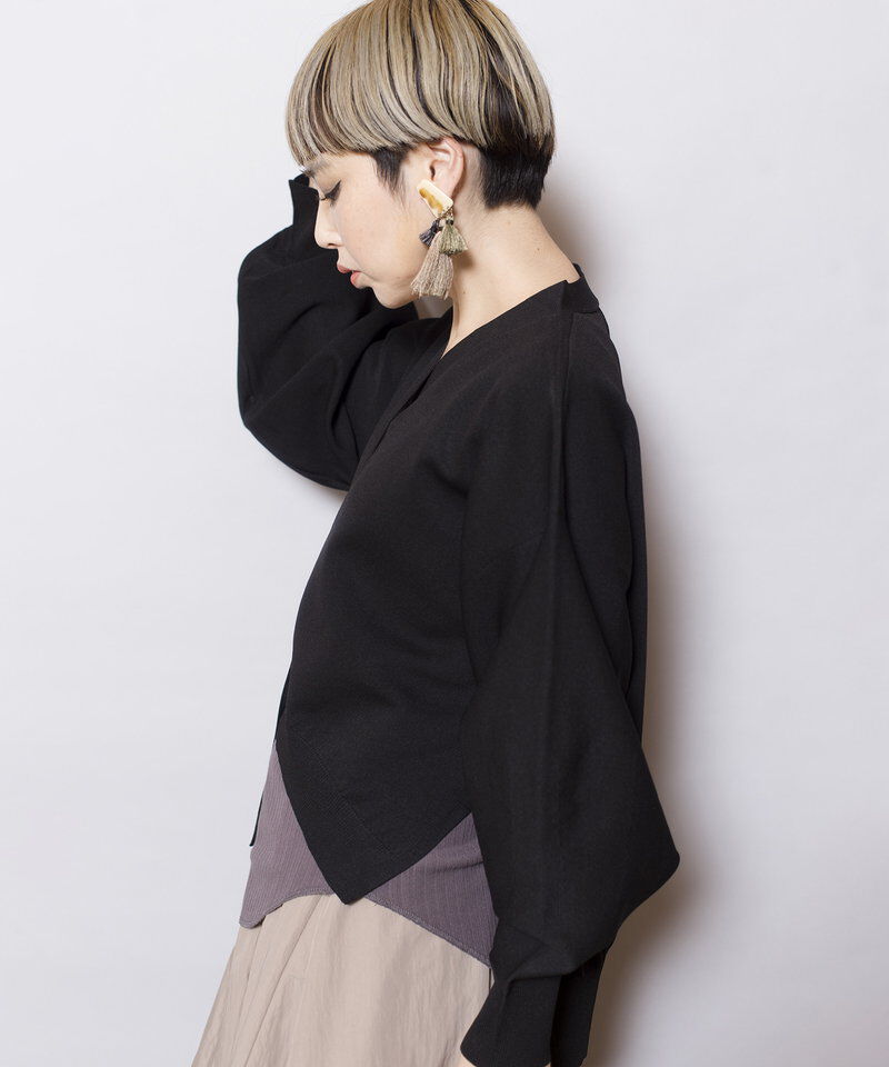  「ボリュームスリーブニットカーディガン」|カーディガン|