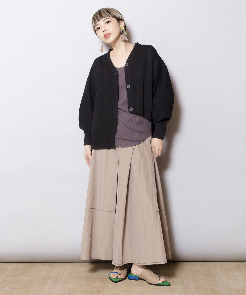  「ボリュームスリーブニットカーディガン」|カーディガン|