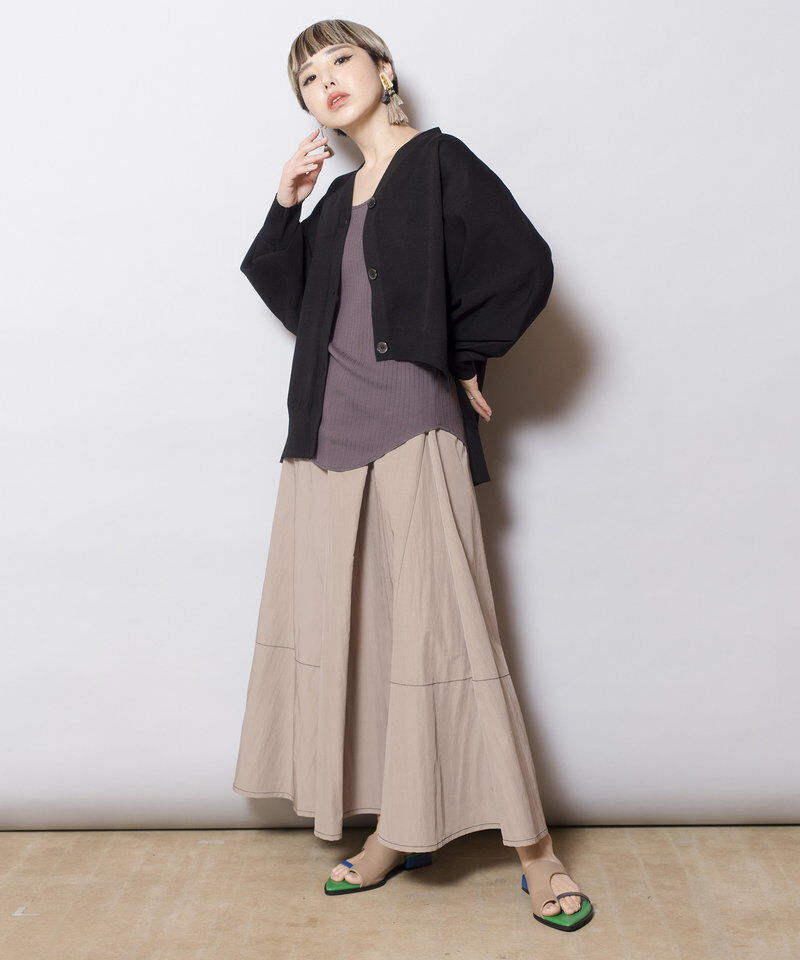  「ボリュームスリーブニットカーディガン」|カーディガン|