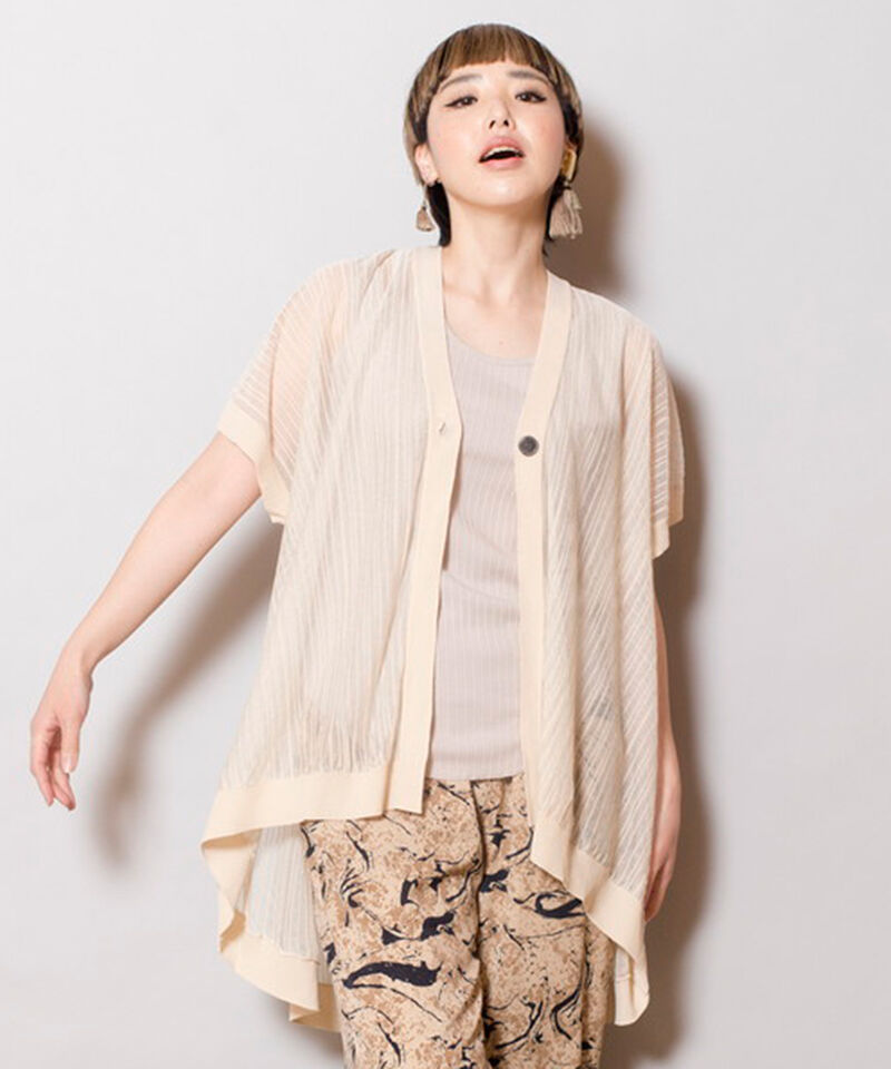  「ストライプニットジレ」|カーディガン|IVORY