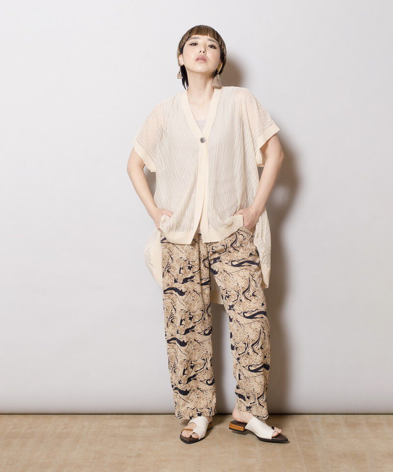  「ストライプニットジレ」|カーディガン|