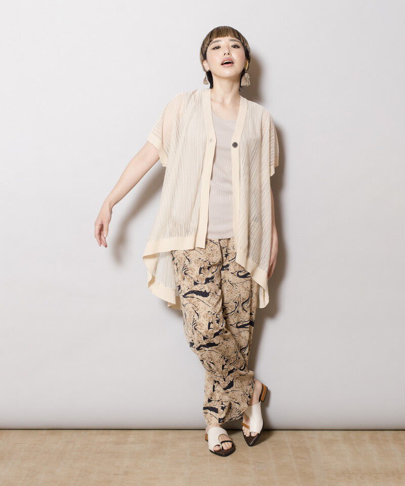  「ストライプニットジレ」|カーディガン|