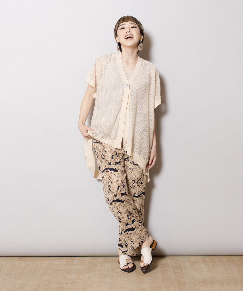  「ストライプニットジレ」|カーディガン|