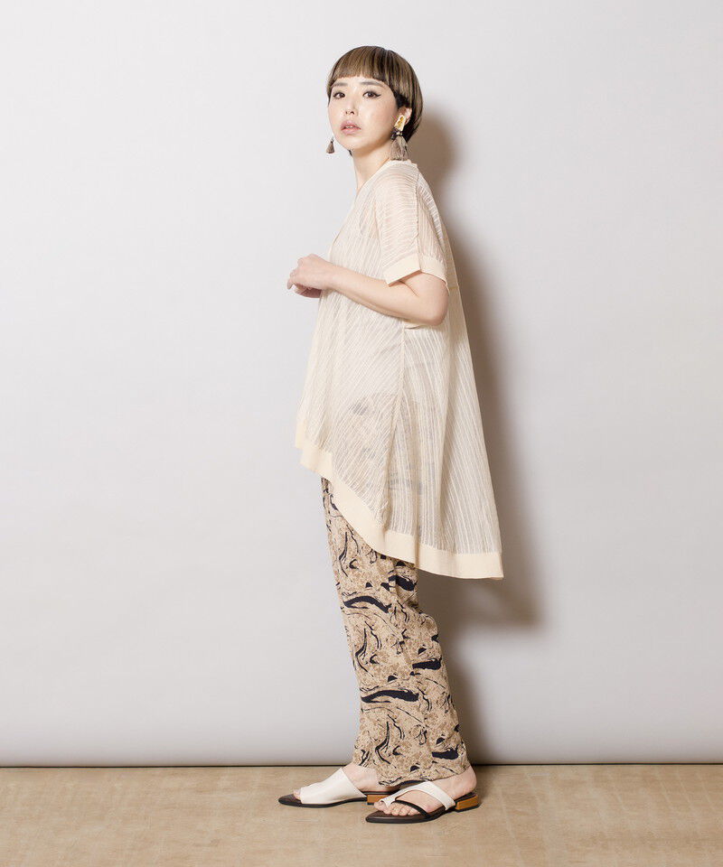  「ストライプニットジレ」|カーディガン|