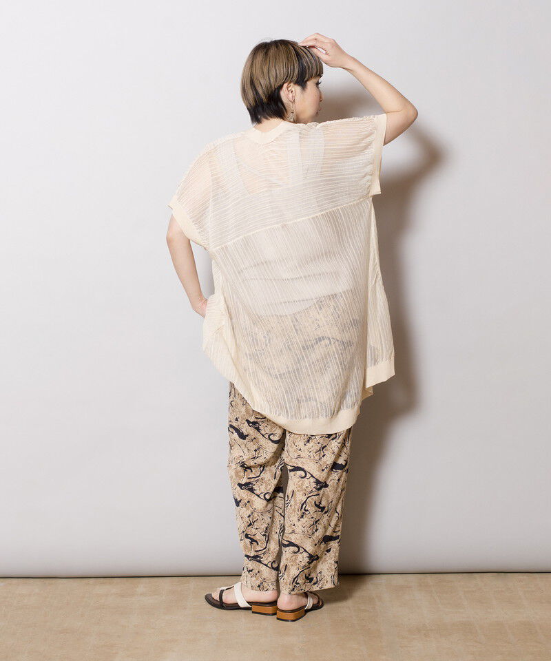  「ストライプニットジレ」|カーディガン|