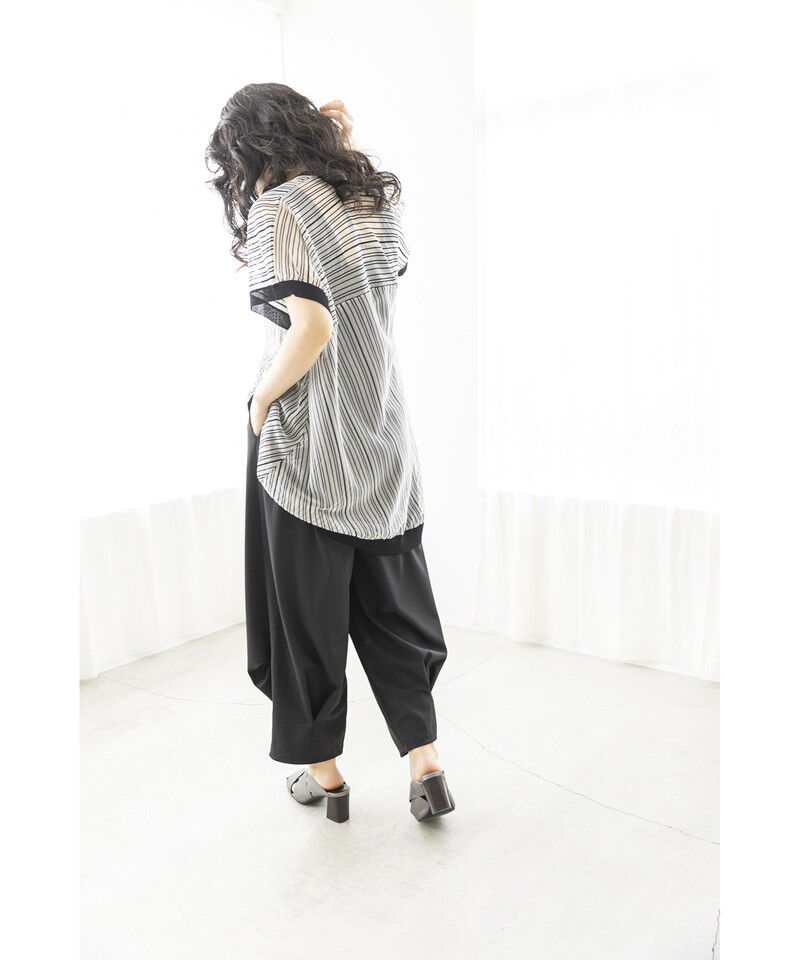  「ストライプニットジレ」|カーディガン|