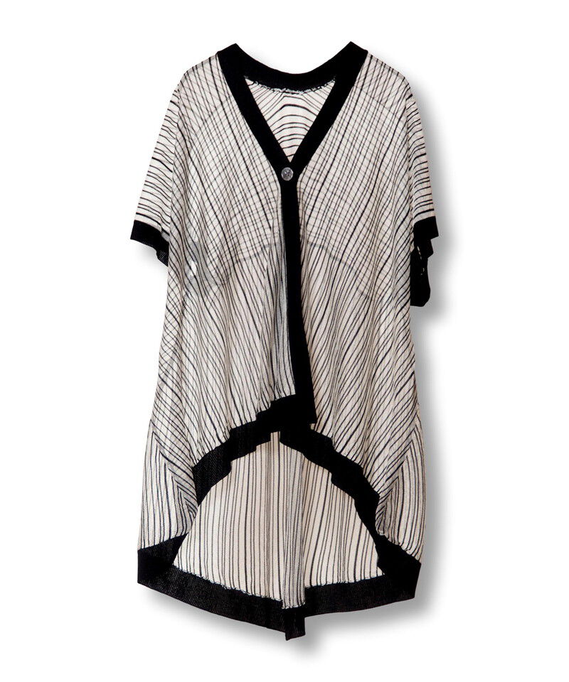  「ストライプニットジレ」|カーディガン|