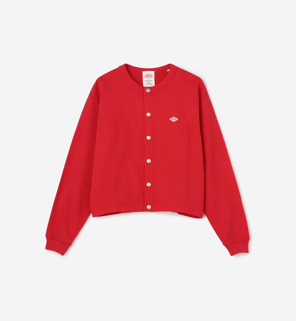 DANTON「DANTON | コットン クルーネックカーディガン WOMEN」|カーディガン|RED