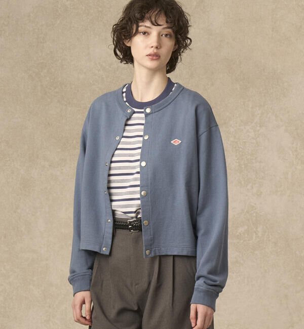 DANTON「DANTON | コットン クルーネックカーディガン WOMEN」|カーディガン|