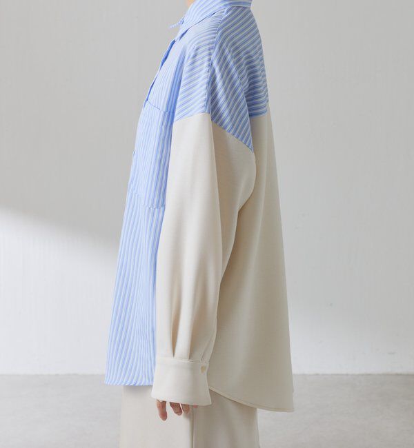  「【冬から着れる】ポンチドッキングシャツ」|シャツ・ブラウス|