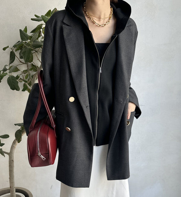  「【WEB限定】ジップフーディー 」|カーディガン|ブラック