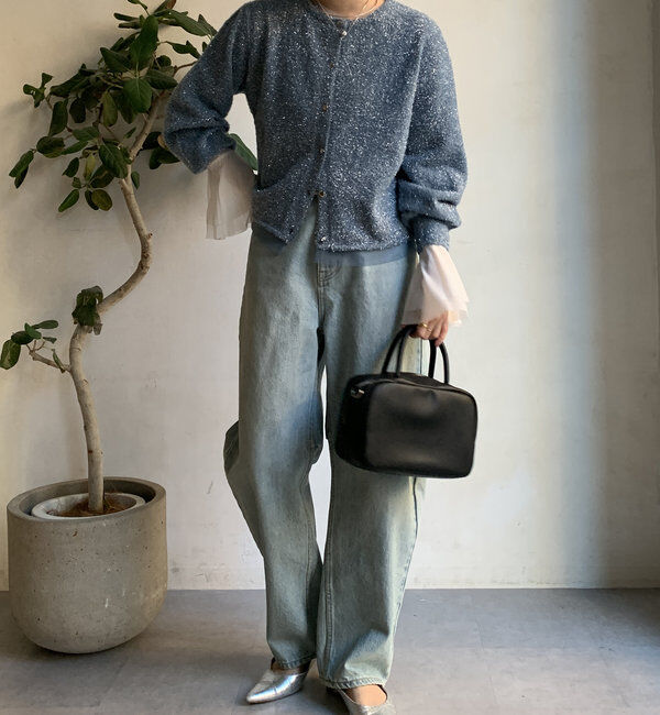  「【WEB限定】ラメフェザーヤーンカーディガン」|カーディガン|