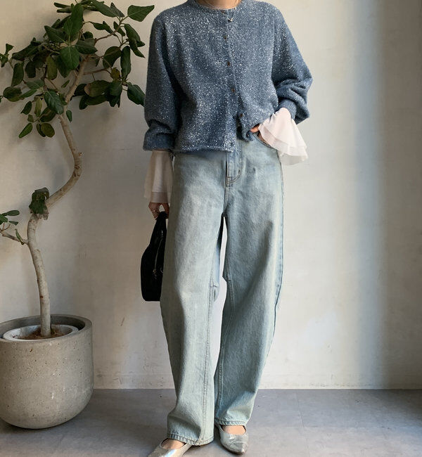  「【WEB限定】ラメフェザーヤーンカーディガン」|カーディガン|