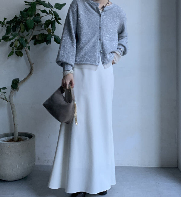  「【WEB限定】ラメフェザーヤーンカーディガン」|カーディガン|