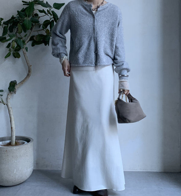  「【WEB限定】ラメフェザーヤーンカーディガン」|カーディガン|