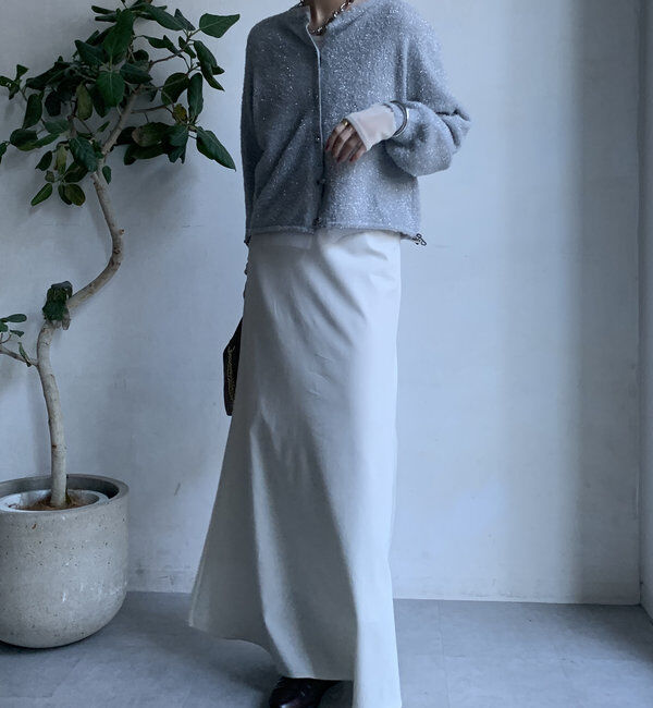  「【WEB限定】ラメフェザーヤーンカーディガン」|カーディガン|