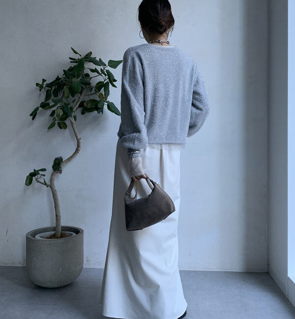  「【WEB限定】ラメフェザーヤーンカーディガン」|カーディガン|